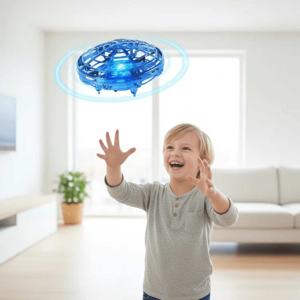 SkyGlide UFO Toy – Flying Drone Toy with Hand Control & Sensors (USB Rechargeable)