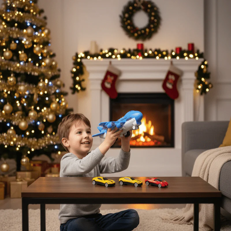 SKYRACER – Inertial Simulation Airplane Toy with Music, Light & Mini Cars for Children - Image 2