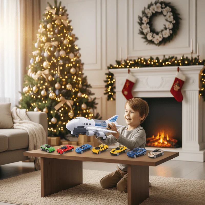 SKYRACER – Inertial Simulation Airplane Toy with Music, Light & Mini Cars for Children - Image 3
