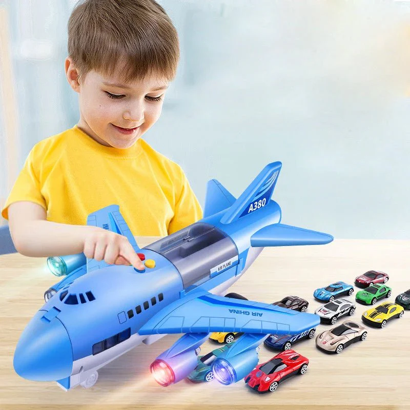 SKYRACER – Inertial Simulation Airplane Toy with Music, Light & Mini Cars for Children - Image 5