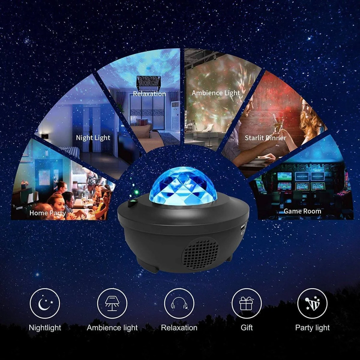 SKYRION – Portable Galaxy Projector with Bluetooth Speaker and Remote Control - Image 8