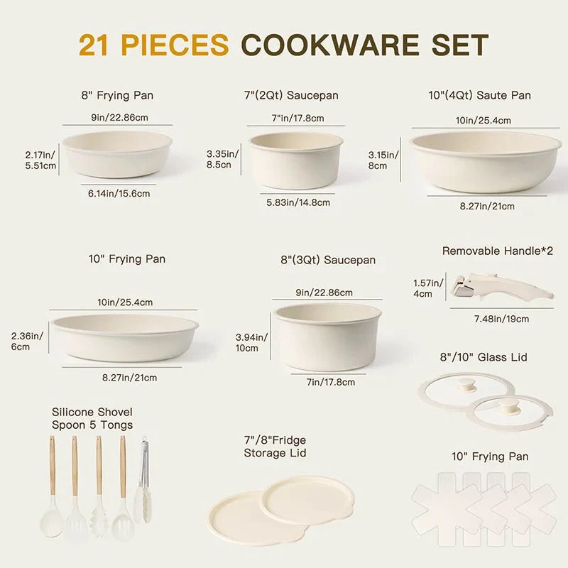 SLICKCERAM – 21-piece Nonstick Ceramic Cookware Set for Effortless Cooking - Image 4