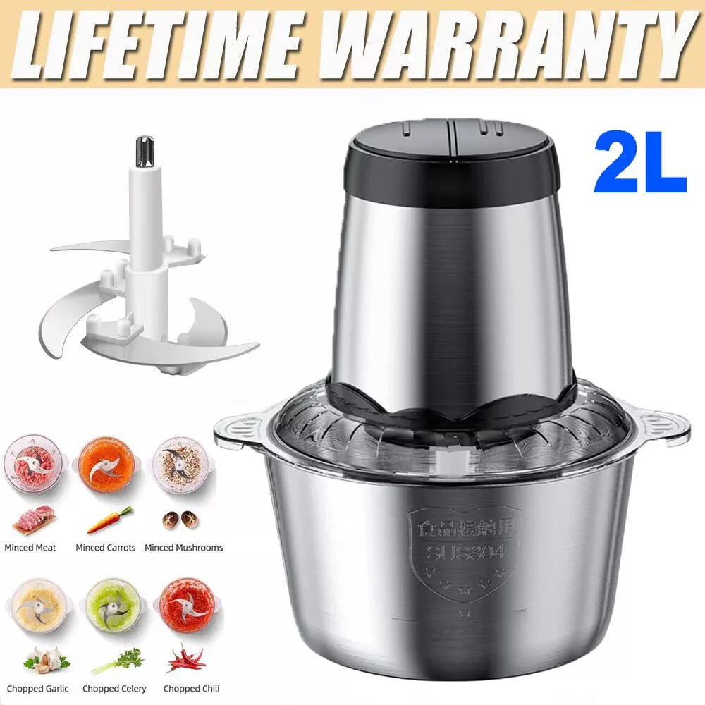 SLICONIQ – 2L Food Chopper with 300W Motor & 4D Stainless Steel Blades for Fast, Even Results - Image 3