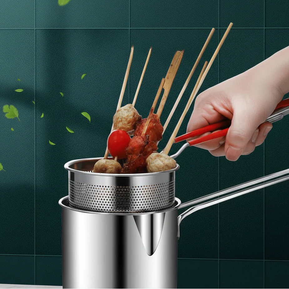 SmartFry Pot - Stainless steel deep fryer with anti-scald handle & oil-saving design - Image 4