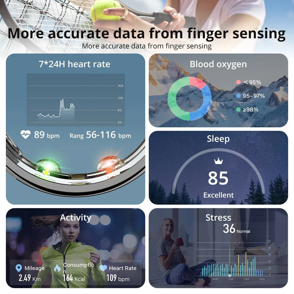 SMARTVIVE – Smart ring with charging case for women and men, health tracking, 5ATM waterproof - Image 4