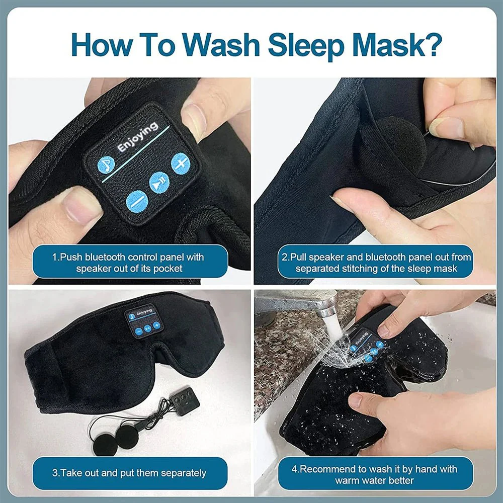 SNOOZEBEAT – Bluetooth Sleep Mask with Music & 3D Comfort Design - Image 7