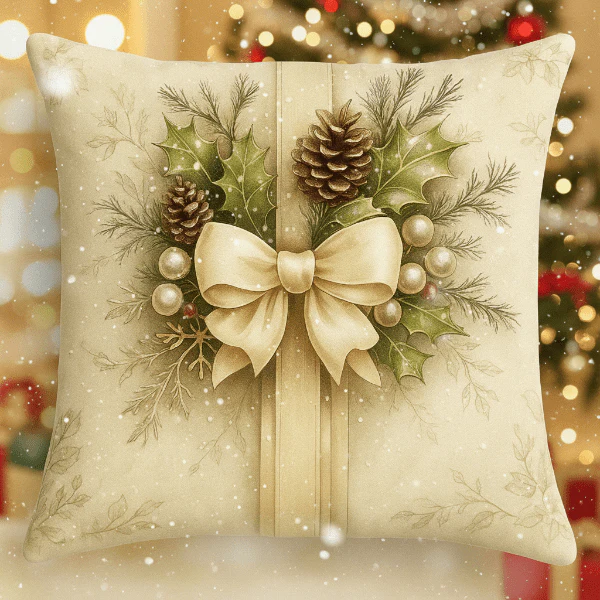 SNOWBOW – Festive velvet cushion covers with vintage Christmas motifs - Image 3