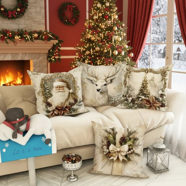 SNOWBOW – Festive velvet cushion covers with vintage Christmas motifs - Image 5