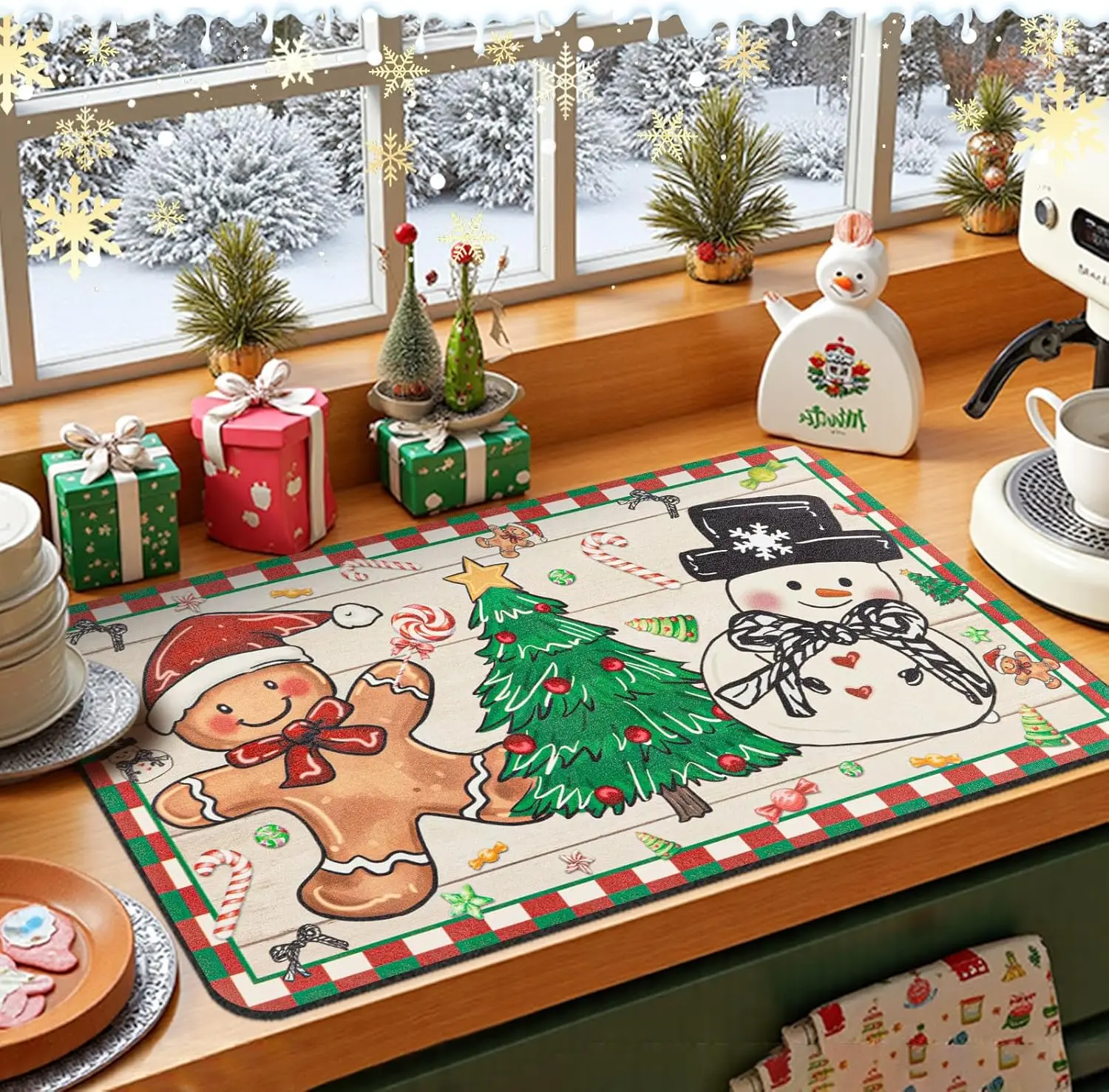 SNOWMATIQ – Christmas kitchen mat for drying & decorative purposes - Image 5