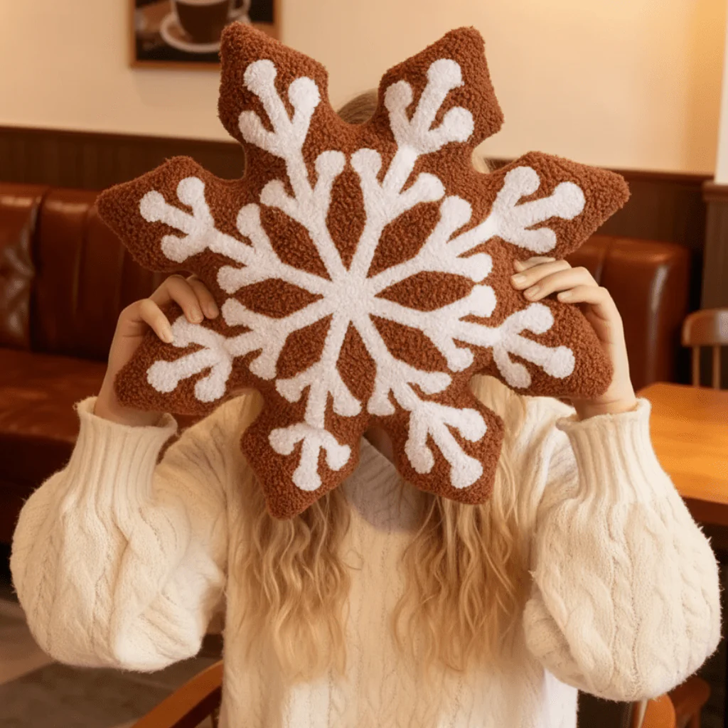 SNOWYCOZY – Soft Winter Snowflake Pillow for Christmas-Inspired Home Decor - Image 6