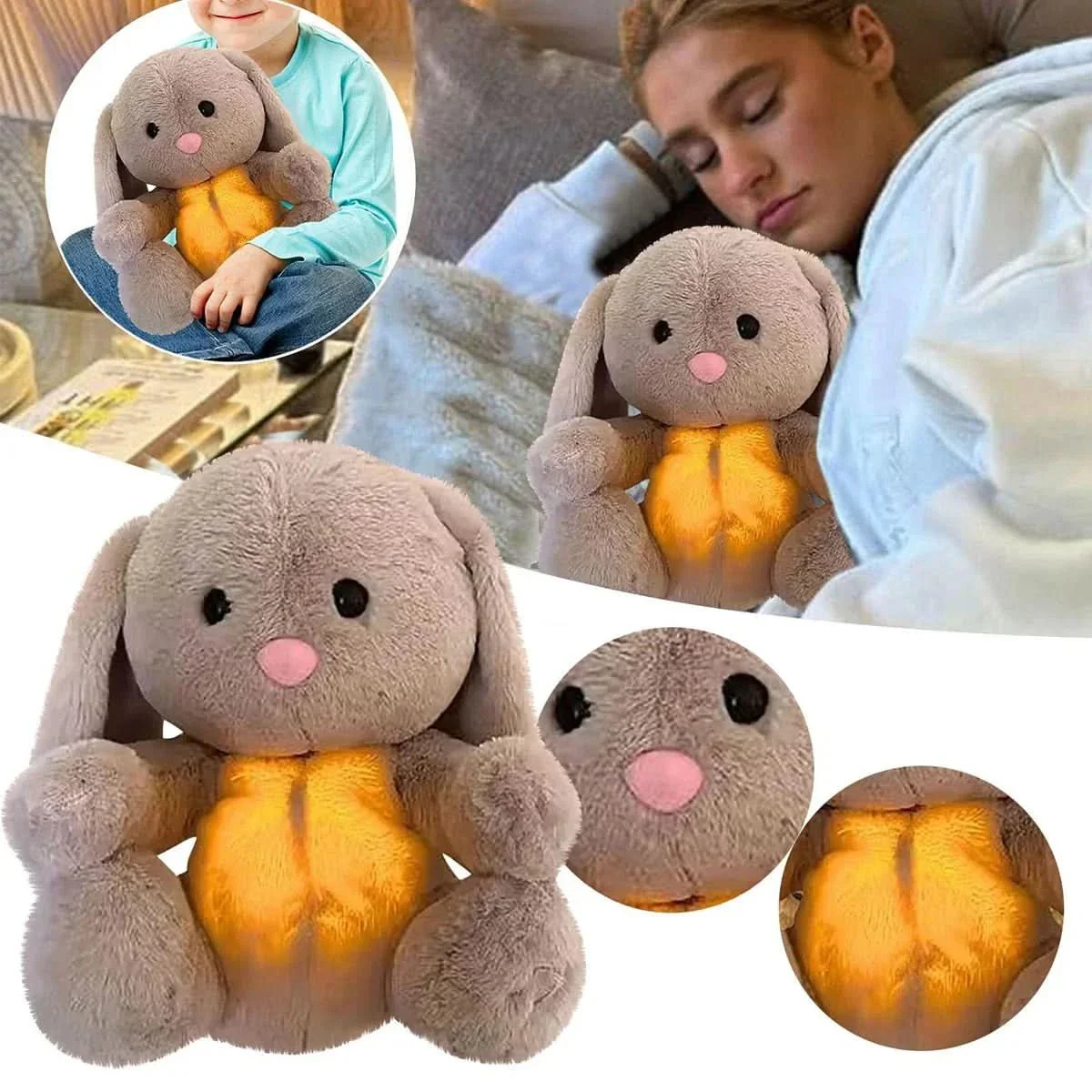 SnuggleBunny Soother - cuddly bunny with breathing function & music for sweet baby dreams - Image 2