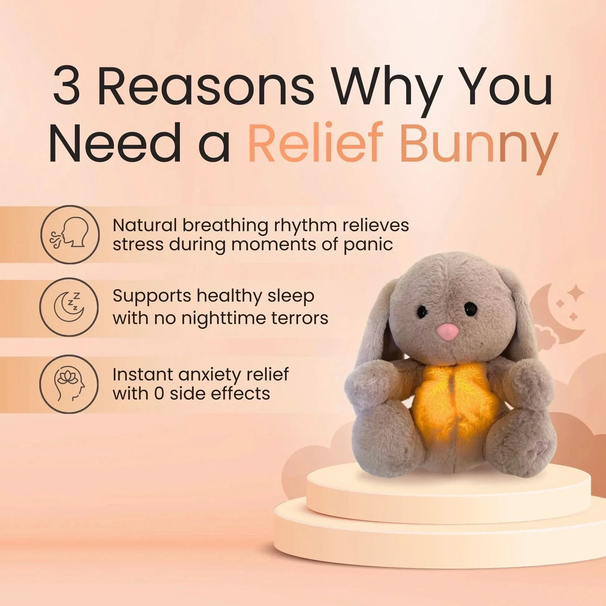 SnuggleBunny Soother - cuddly bunny with breathing function & music for sweet baby dreams - Image 3