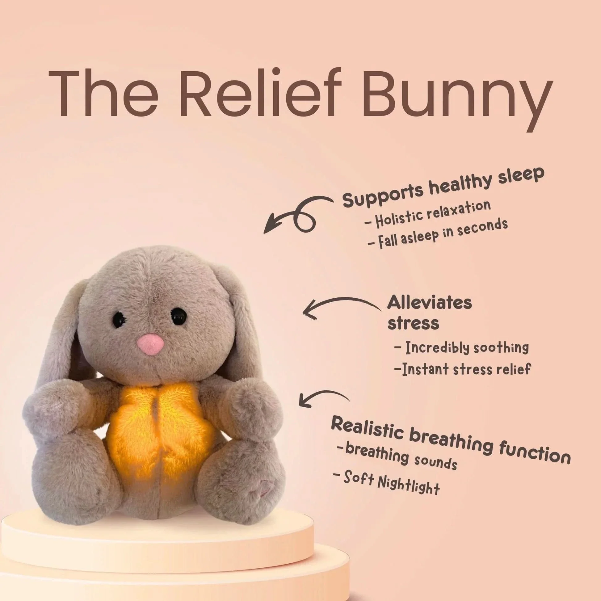 SnuggleBunny Soother - cuddly bunny with breathing function & music for sweet baby dreams - Image 4