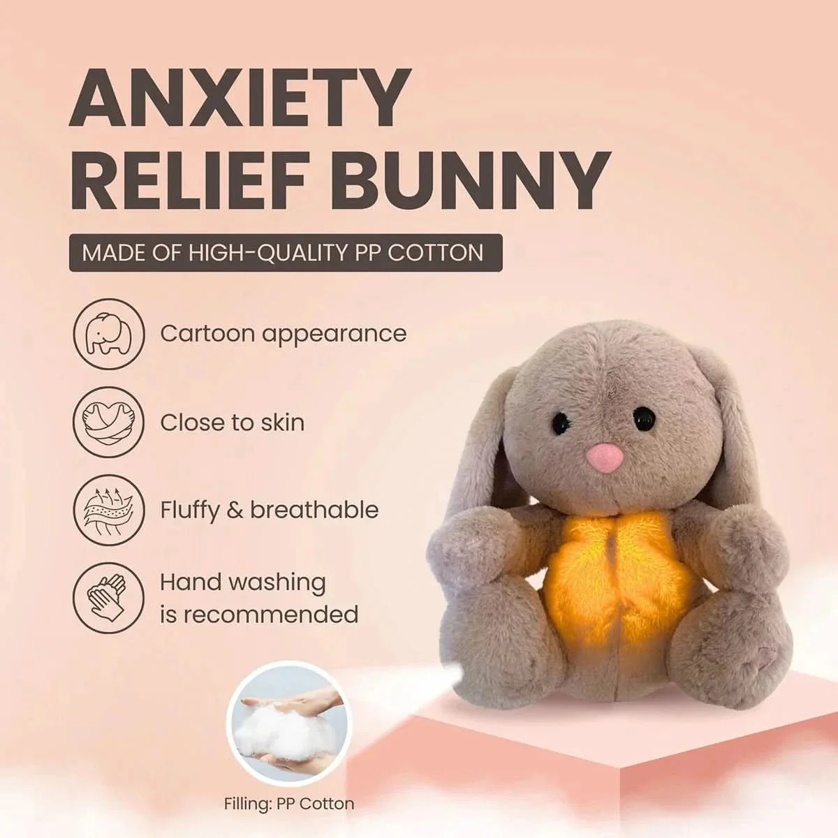 SnuggleBunny Soother - cuddly bunny with breathing function & music for sweet baby dreams - Image 5