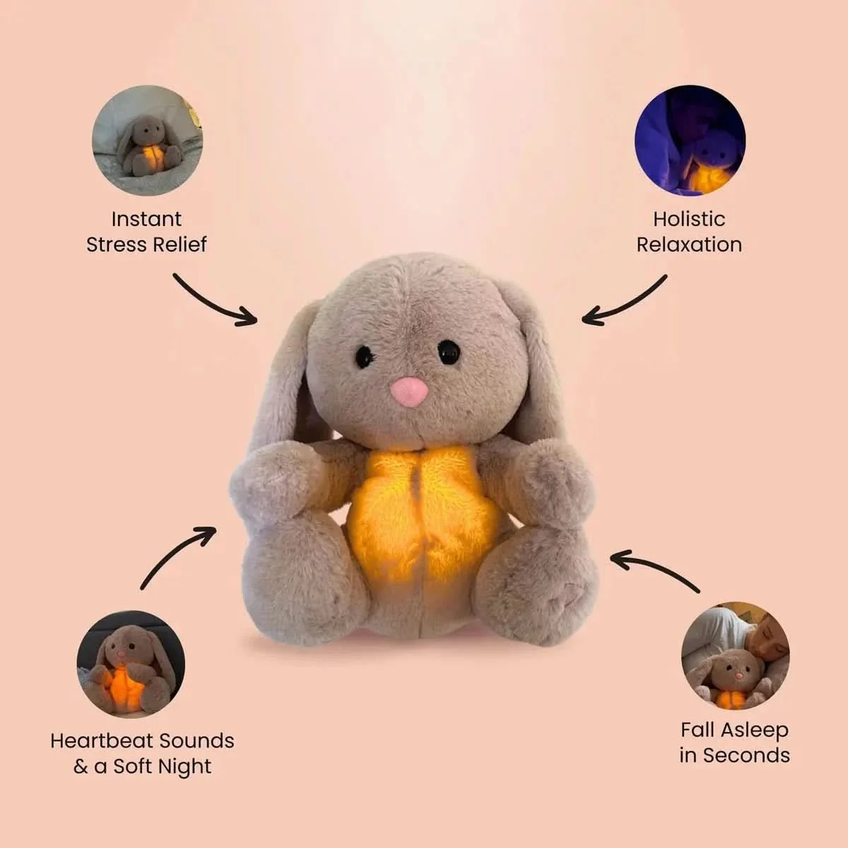 SnuggleBunny Soother - cuddly bunny with breathing function & music for sweet baby dreams - Image 6
