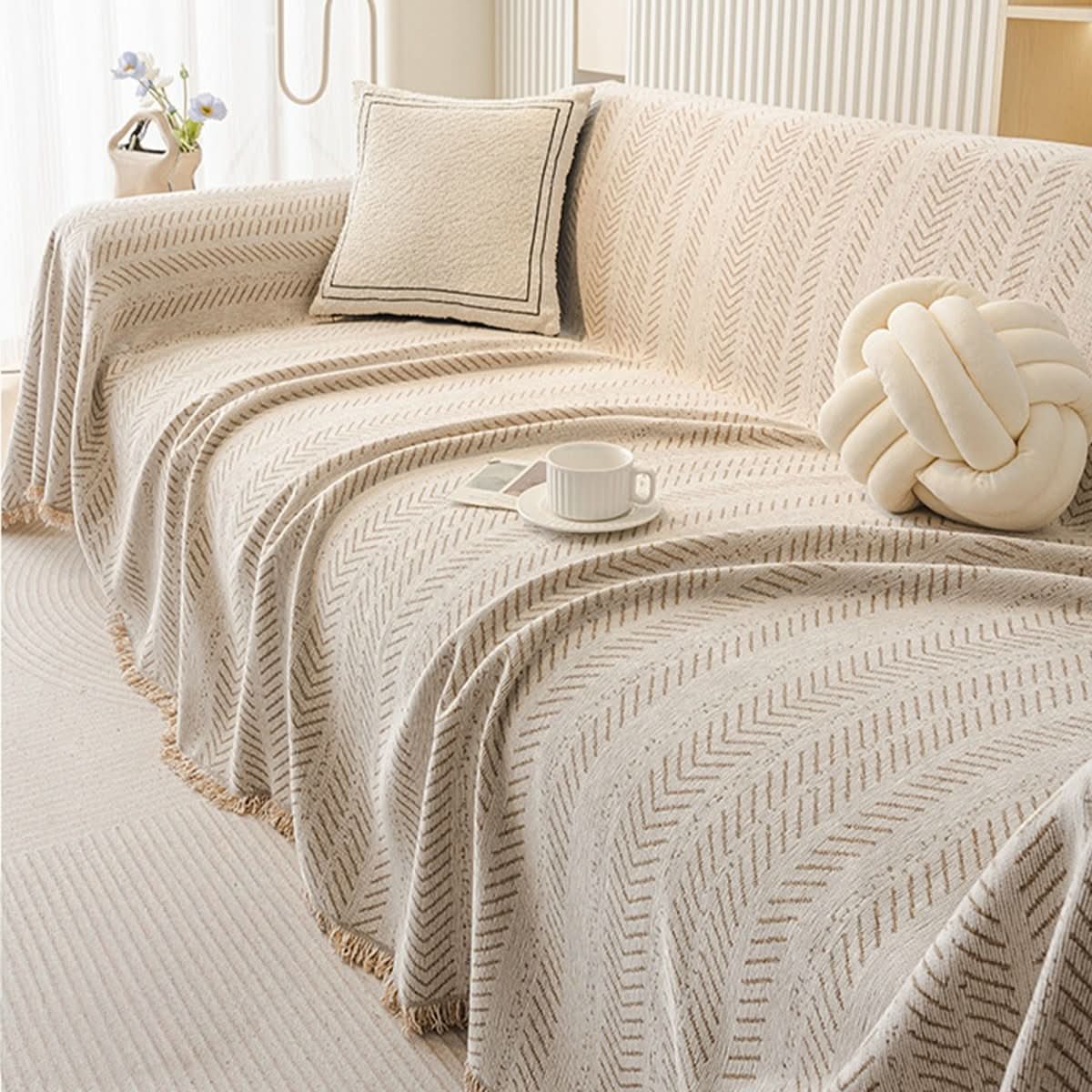 SnuggleTextile – Scratch-resistant & washable sofa cover made of chenille - Image 2