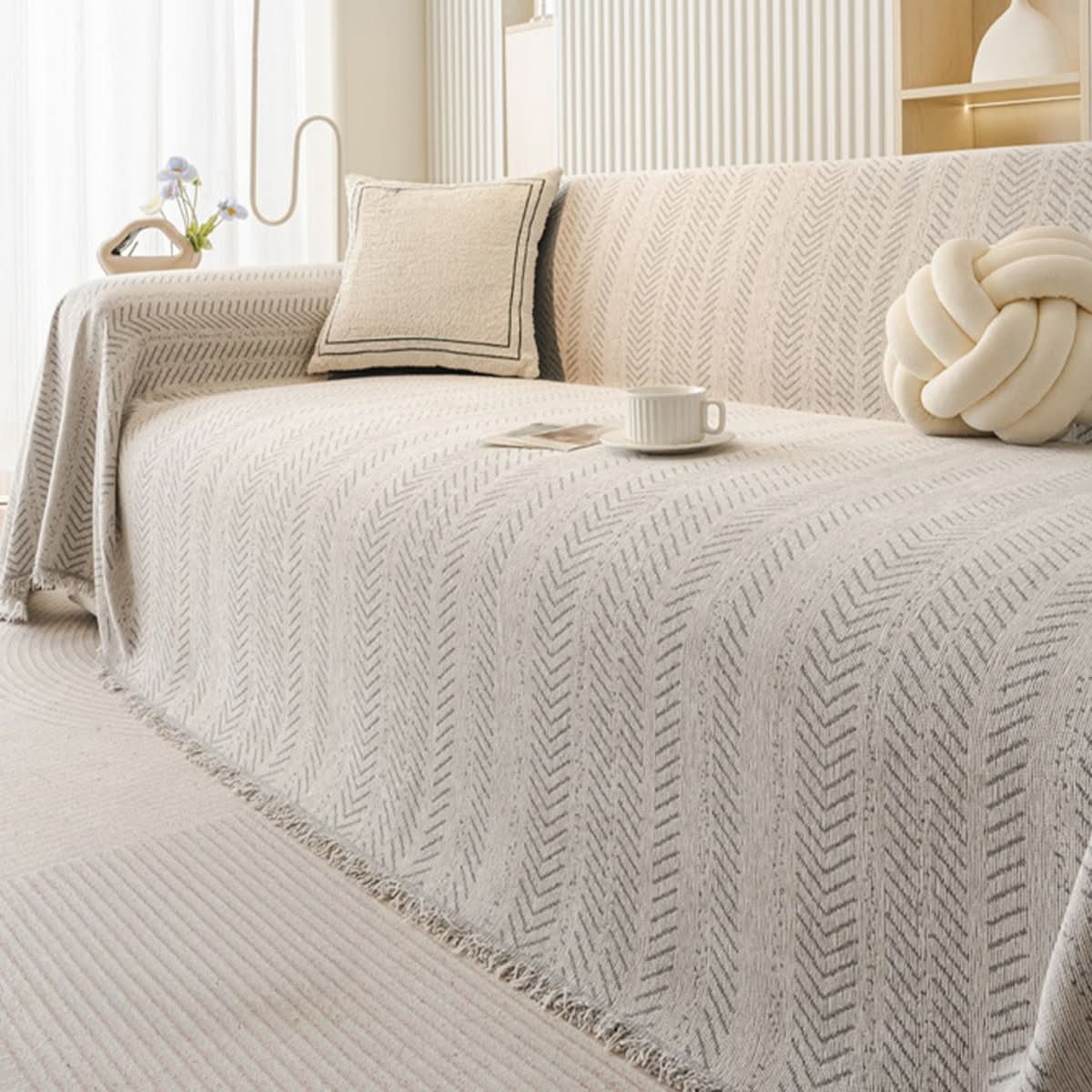 SnuggleTextile – Scratch-resistant & washable sofa cover made of chenille - Image 8