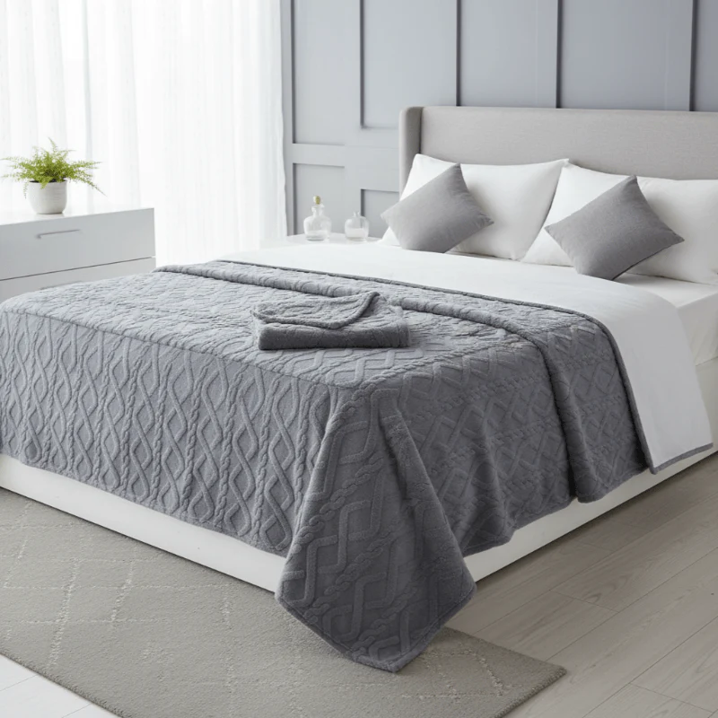 SNUGLAYERS – Double-layer fleece blanket with modern geometric design - Image 2
