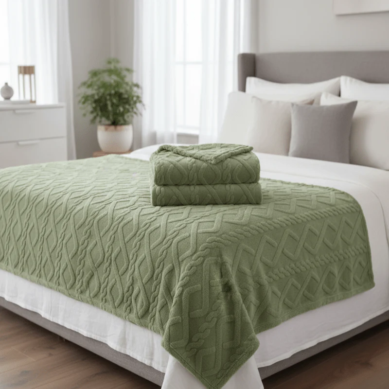 SNUGLAYERS – Double-layer fleece blanket with modern geometric design - Image 3