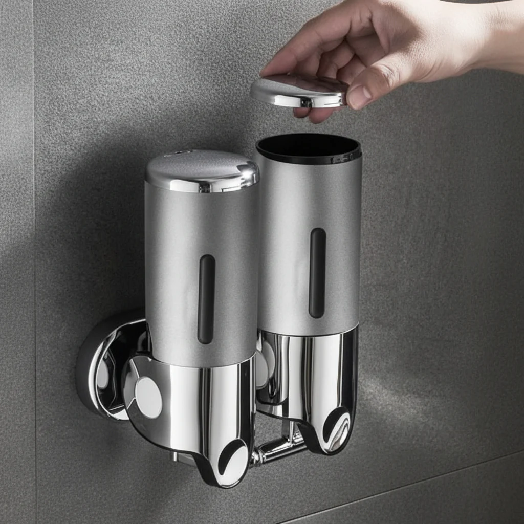 SOAPFORT – High-quality wall-mounted soap dispenser with elegant stainless steel design - Image 8
