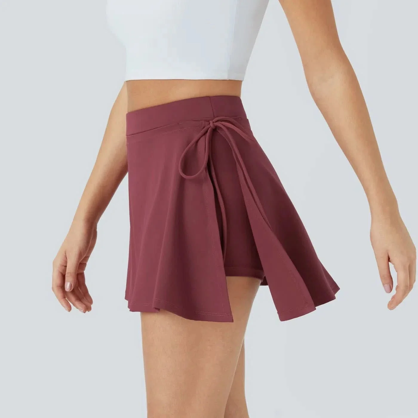 Softlyzero CoolTouch Skirt - Airy 2-in-1 mini skirt with pockets & tie belt - Image 6