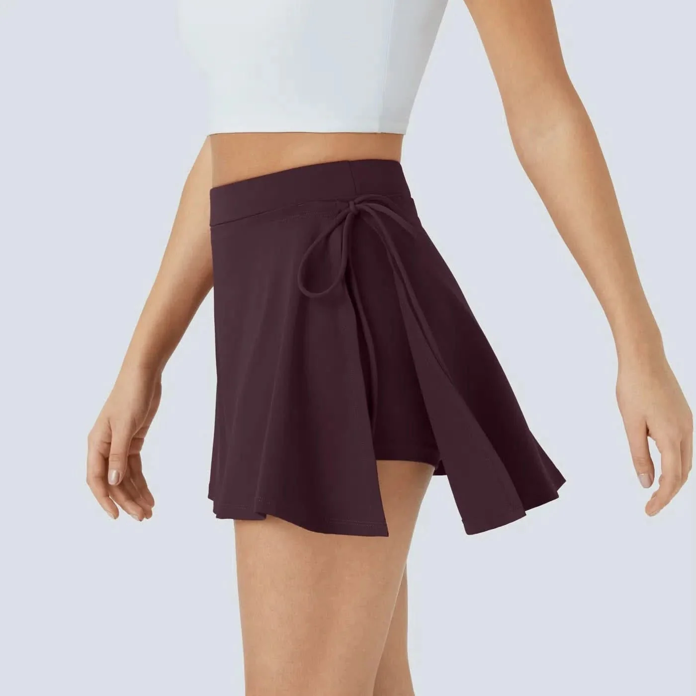 Softlyzero CoolTouch Skirt - Airy 2-in-1 mini skirt with pockets & tie belt - Image 7