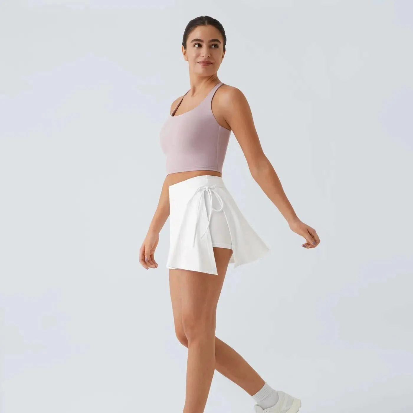 Softlyzero CoolTouch Skirt - Airy 2-in-1 mini skirt with pockets & tie belt - Image 9