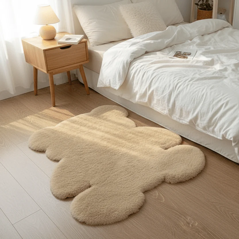 SOFTRUGGO – Plush Cartoon Floor Mat for Bedroom Comfort