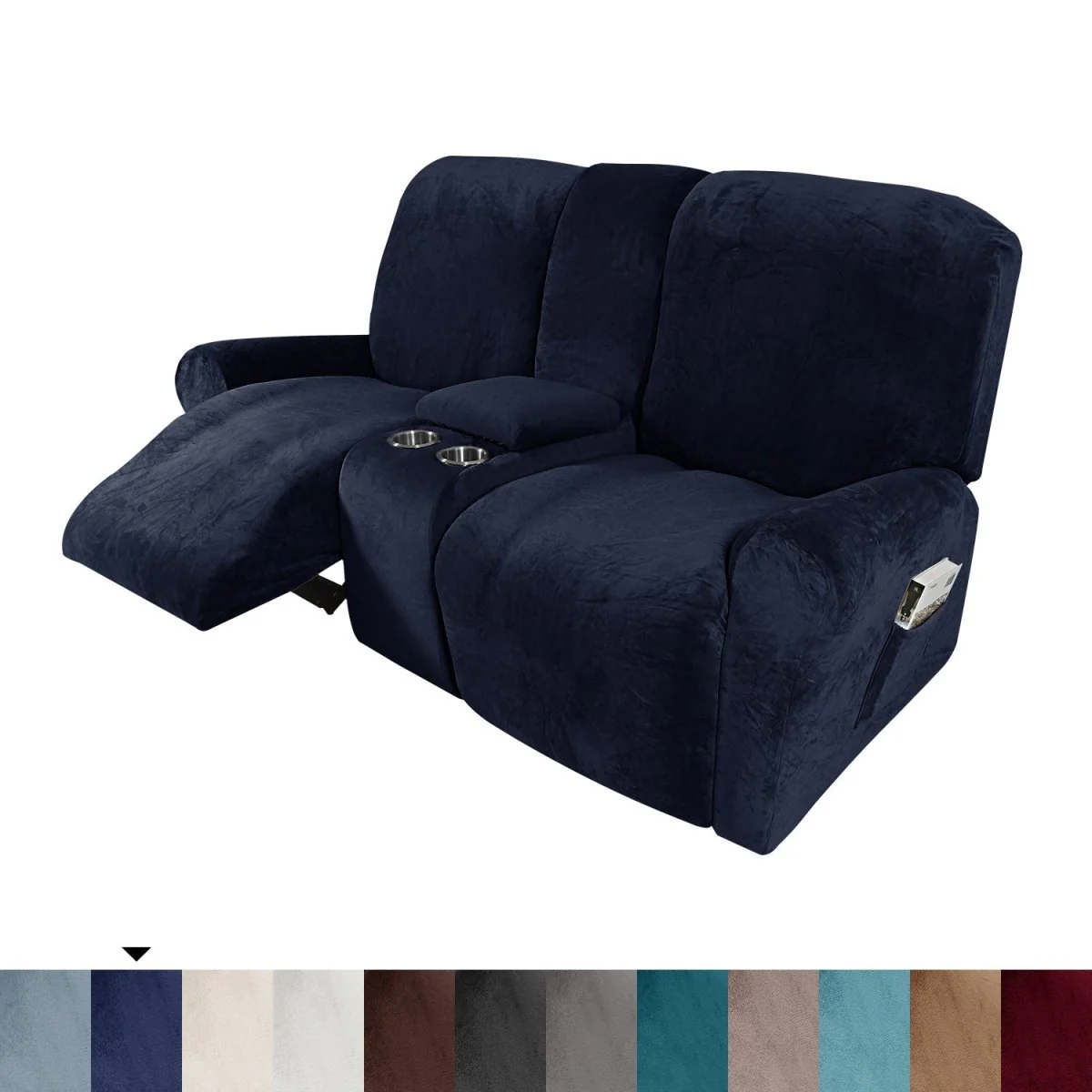 SOFTSEAT – 2-seater recliner cover with cup holders, thick & durable - Image 6