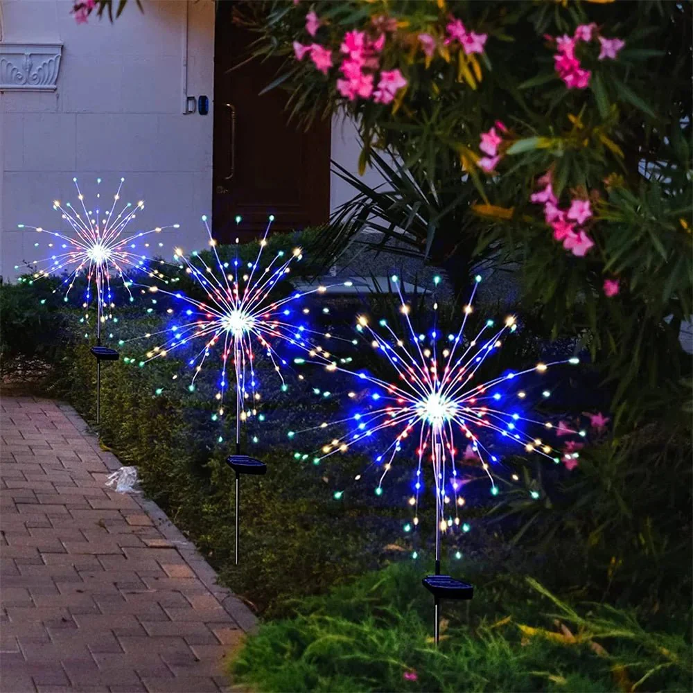 Solar garden lamp - Elegant LED firework lights for outdoor areas, IP65, solar-powered lighting - Image 7