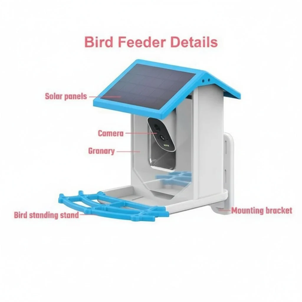 SOLARSCOUT – Solar bird feeder with intelligent 2.4K HD camera and night vision - Image 8