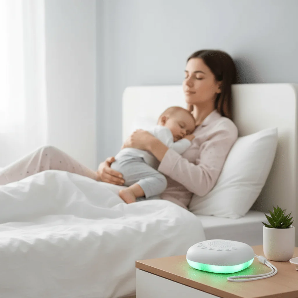 SOMNISHINE – Travel-ready white noise box with 20 relaxation sounds & LED night lamp - Image 2