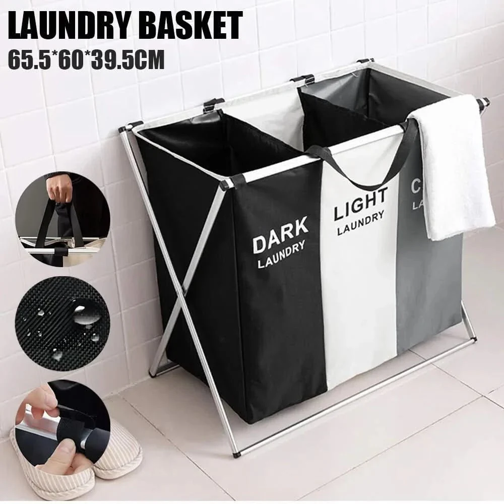 SORTIVA – 3-Compartment Laundry Sorter with Folding Function - Image 5