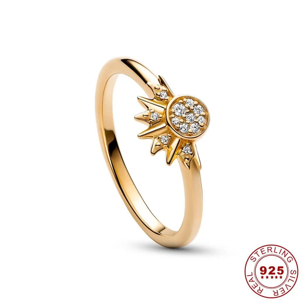 Sparkling Silver Crystal Ring - Elegant 925 silver ring with moon & sun design - Image 5