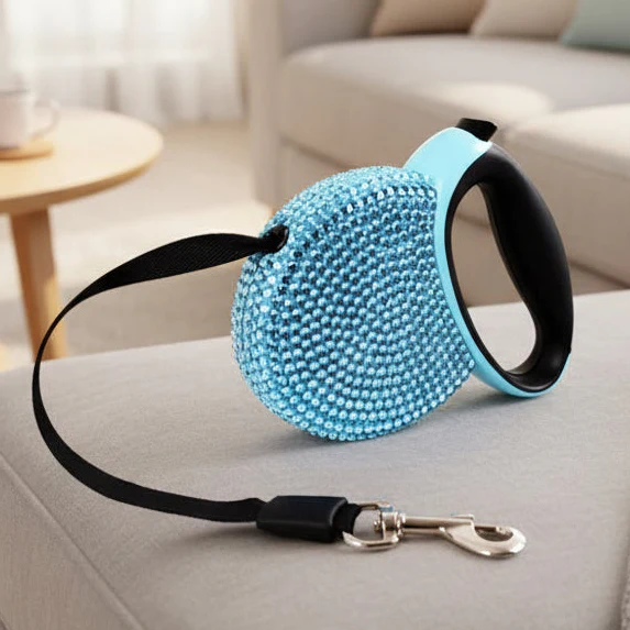 SPARKPAW – Luxury Retractable Leash with Rhinestones for Small Dogs & Cats