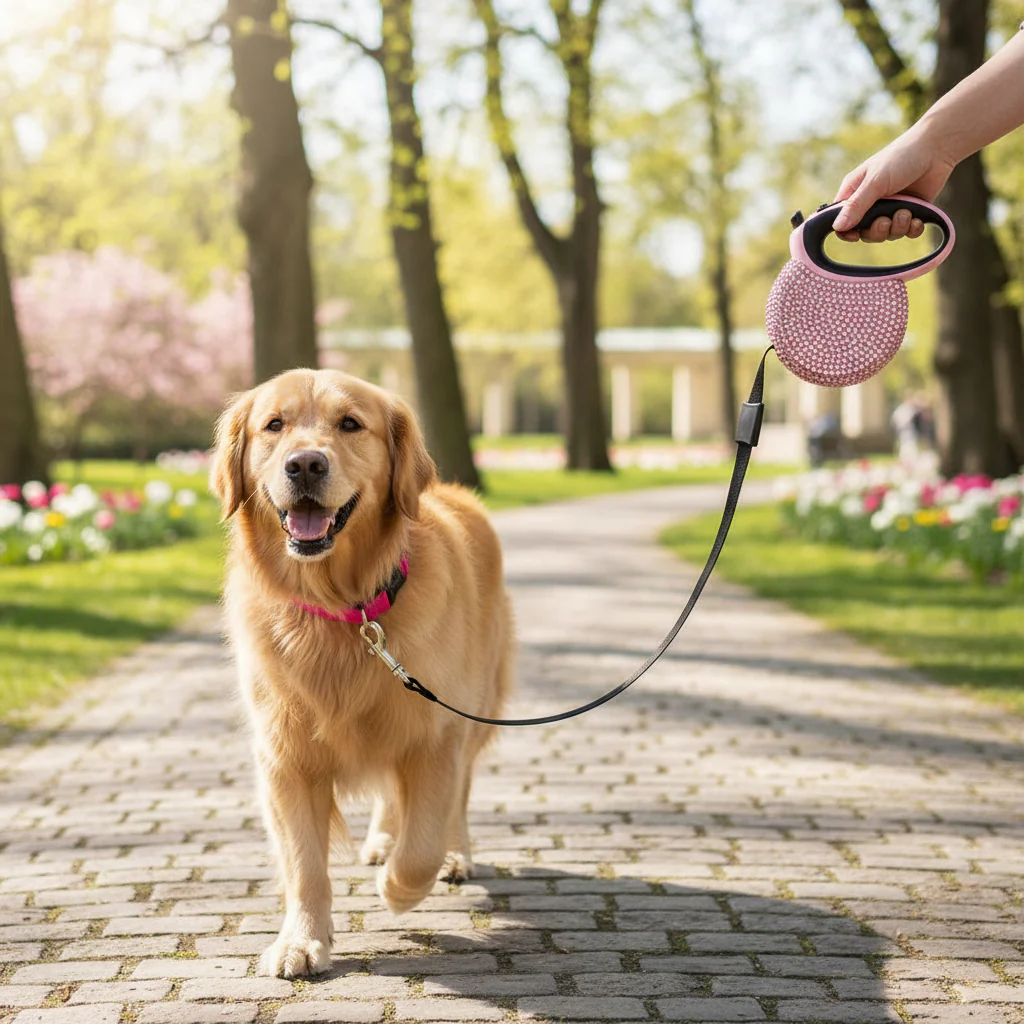 SPARKPAW – Luxury Retractable Leash with Rhinestones for Small Dogs & Cats - Image 2