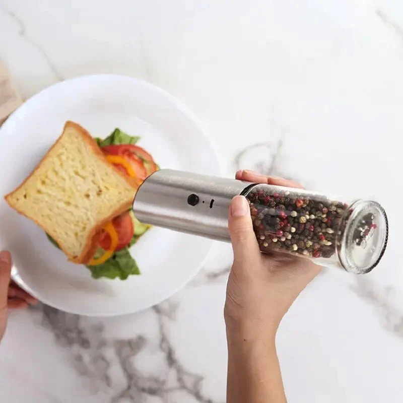 SPICEPULSE – Rechargeable Stainless Steel Electric Pepper Mill for Easy Seasoning - Image 4