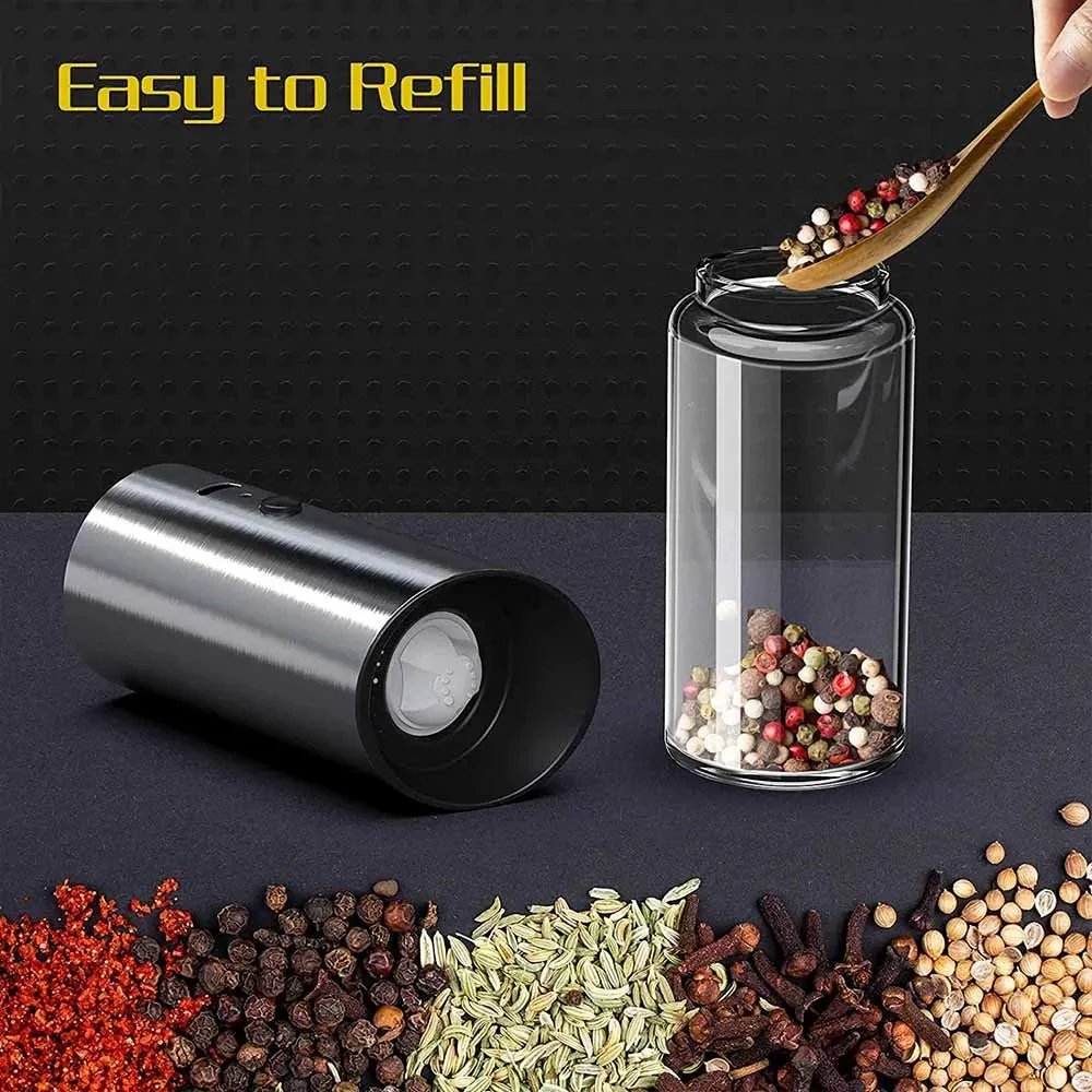 SPICEPULSE – Rechargeable Stainless Steel Electric Pepper Mill for Easy Seasoning - Image 6