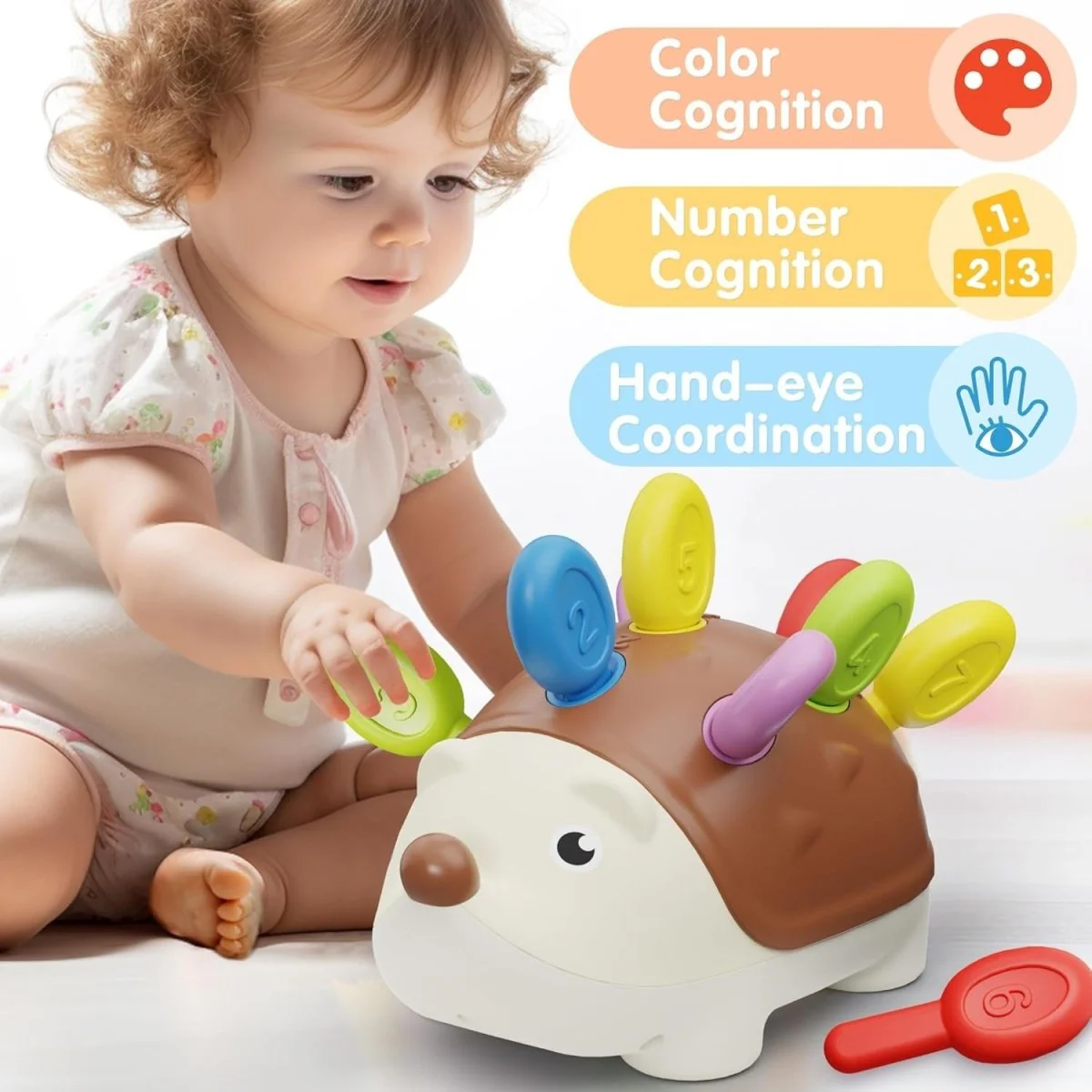 SPIKELEARN – Montessori hedgehog toy for colors & numbers - Image 4