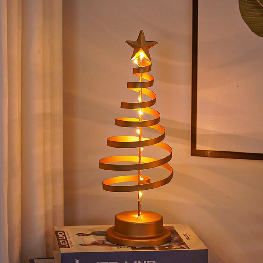 SPIRABRIGHT – LED Christmas Tree with Spiral Design and Star Accent (33 cm) - Image 6
