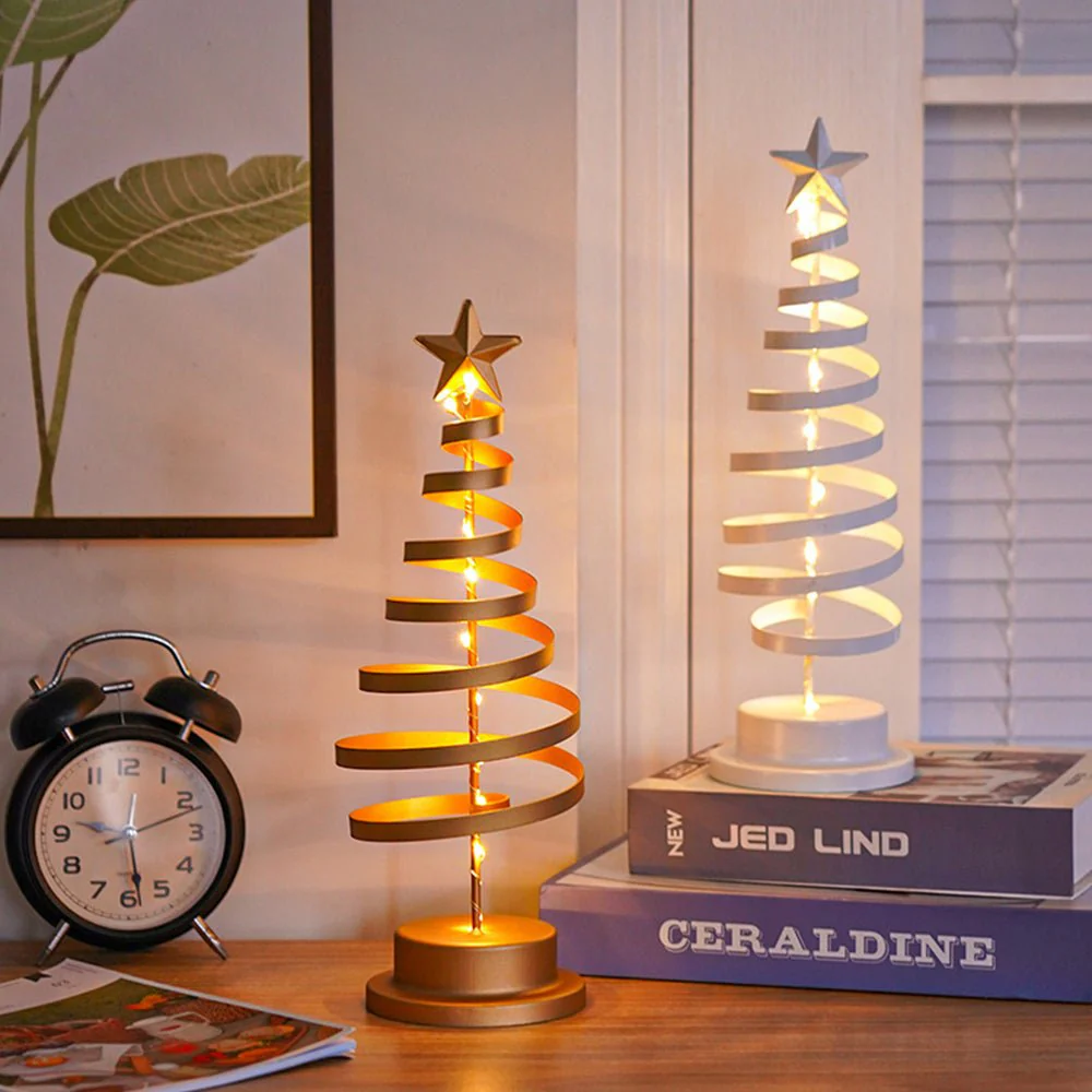 SPIRABRIGHT – LED Christmas Tree with Spiral Design and Star Accent (33 cm) - Image 8