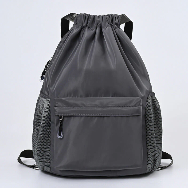 SportCord – Sporty Drawstring Backpack with Shoe Compartment & Pockets