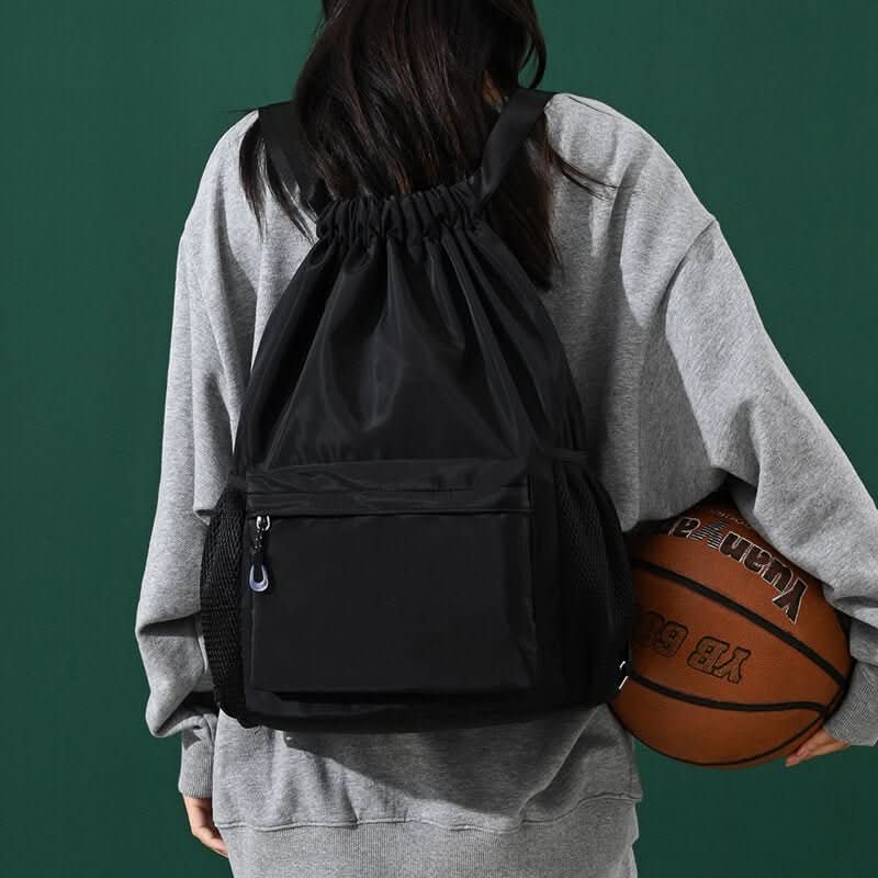 SportCord – Sporty Drawstring Backpack with Shoe Compartment & Pockets - Image 2