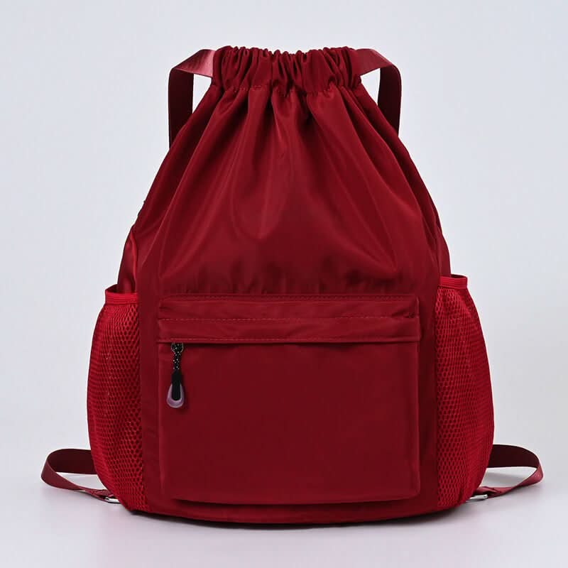 SportCord – Sporty Drawstring Backpack with Shoe Compartment & Pockets - Image 4