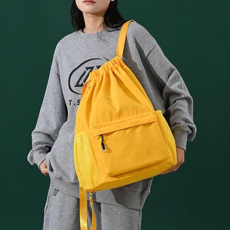 SportCord – Sporty Drawstring Backpack with Shoe Compartment & Pockets - Image 9
