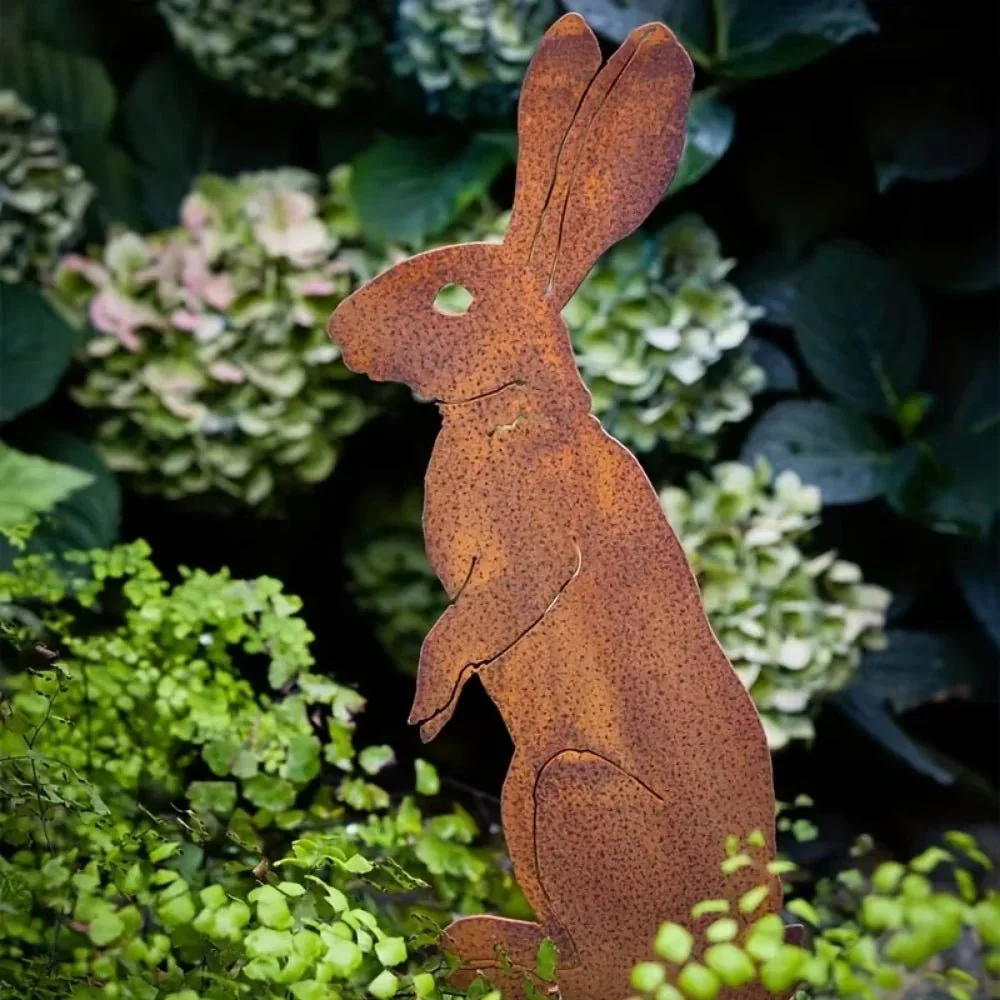 SPRINGBUN – Rustic garden stake made of metal in rabbit shape for rural garden decoration - Image 7