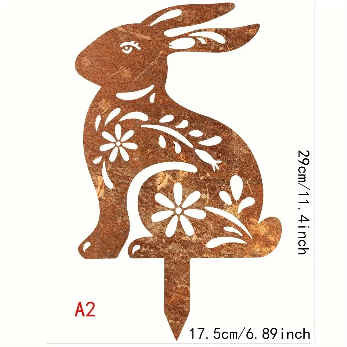 SPRINGBUN – Rustic garden stake made of metal in rabbit shape for rural garden decoration - Image 8