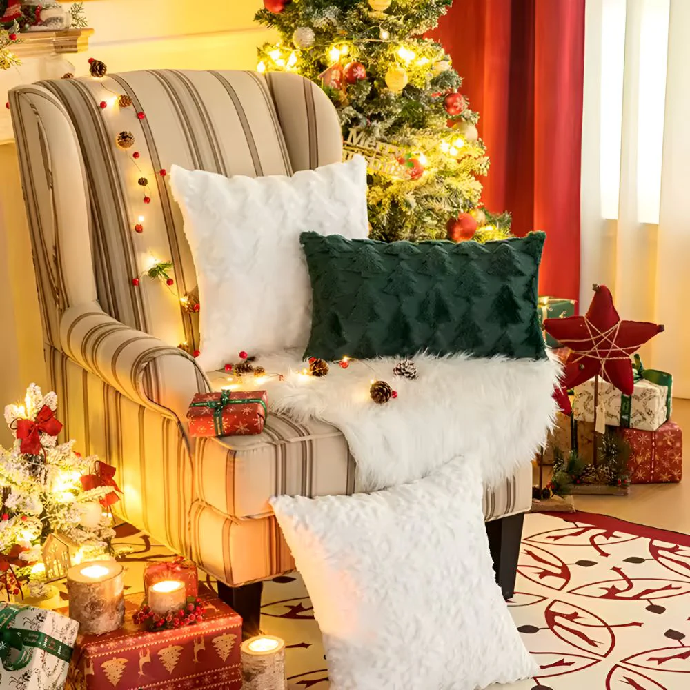 SPRUCELY – Cozy Plush Christmas Tree Pillowcase made of Ultra-Soft Fabric - Image 5