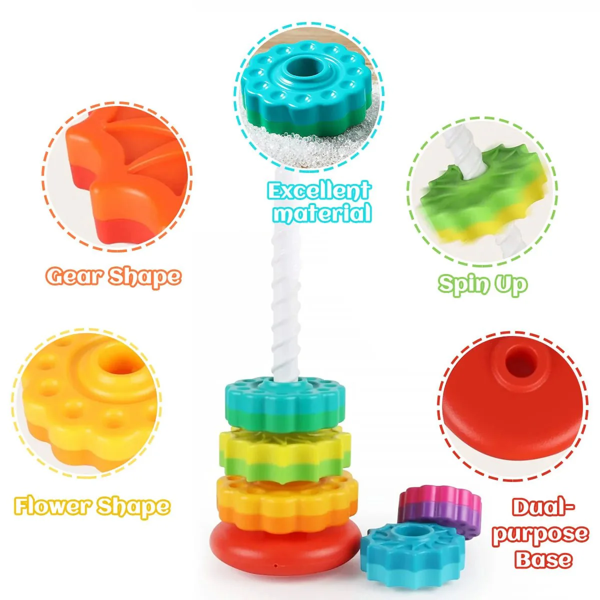 STACKIPEL – Montessori Rainbow Stacking Toy for Toddlers - Image 5
