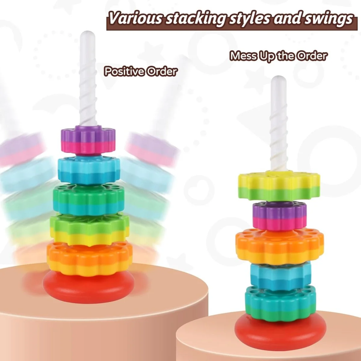 STACKIPEL – Montessori Rainbow Stacking Toy for Toddlers - Image 8